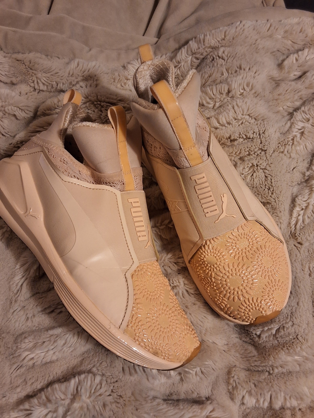 PUMA Women's Neutral Beige Slip-On Sneakers